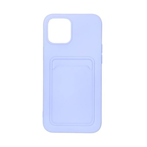 iPhone 12 Pro Max Silikonskal med Korthållare - Lila