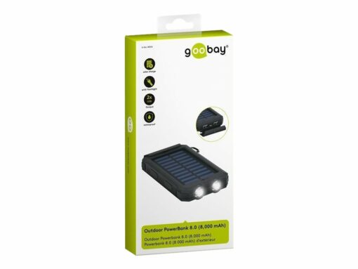 goobay outdoor powerbank 80 solarstrombank 8000mah sort 5