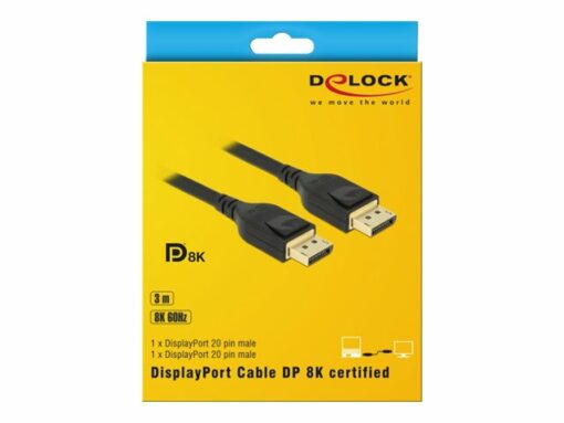 delock 20 pin displayport han 20 pin displayport han 3 m sort 1