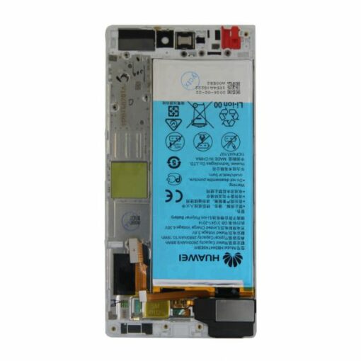 huawei p8 skarm display med batteri oem vit 1