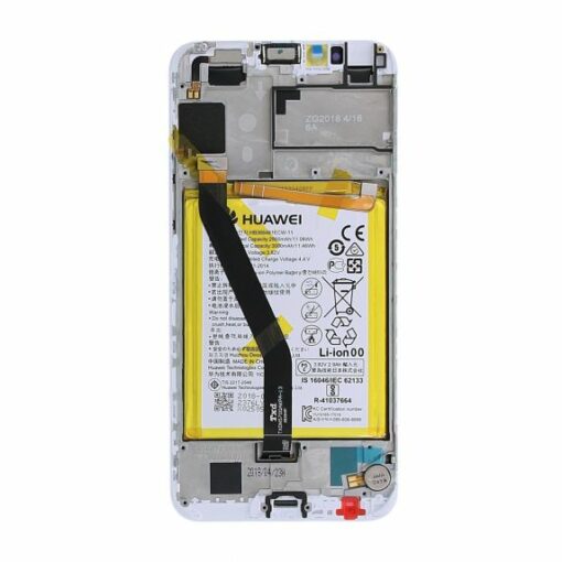 huawei y6 2018 skarm display med batteri original vit 2