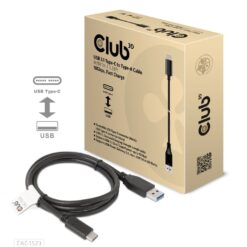 Club 3D CAC 1523 USB 3.1 Gen 2 USB C til USB A 60W Kabel Sort