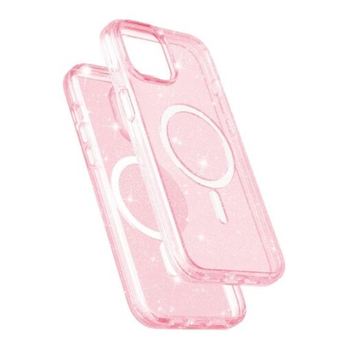 iPhone 15 Mobilskal Glitter Magsafe Rosa