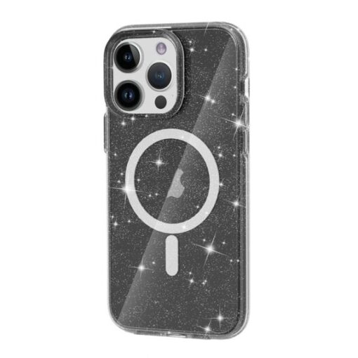 iPhone 15 Pro Max Mobilskal Glitter Magsafe Svart