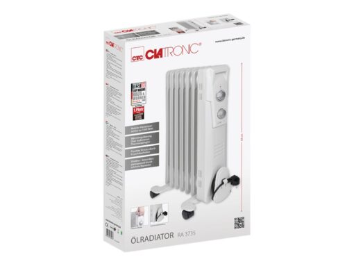 Clatronic RA 3735 Olie radiator Gulvstående Hvid