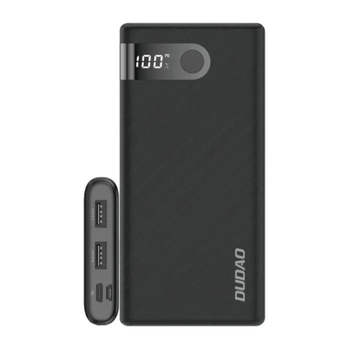 Dudao powerbank 10000 mAh 2x USB / USB Type C / micro USB 2 A with LED screen black (K9Pro-02)