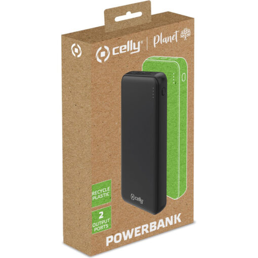 Planet Powerbank 10.000 mAh av 100% återvunnen plast Svart