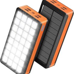 Solar Power Bank 26,800 mAh External Battery, Quick Charge and 32 LED Lamps, Power Bank, Solar Charger