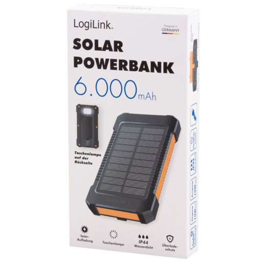 Solcells-Powerbank 6000mAh 2xUSB-A 10W