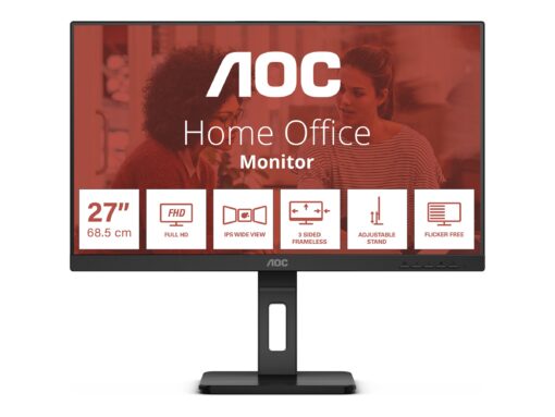 AOC 27E3QAF 27" 1920 x 1080 (Full HD) VGA (HD-15) HDMI DisplayPort 75Hz Pivot Skærm