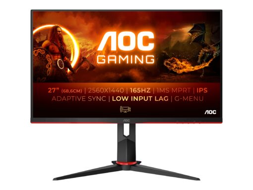 AOC Gaming Q27G2S 27" 2560 x 1440 (2K) HDMI DisplayPort 165Hz Pivot Skærm