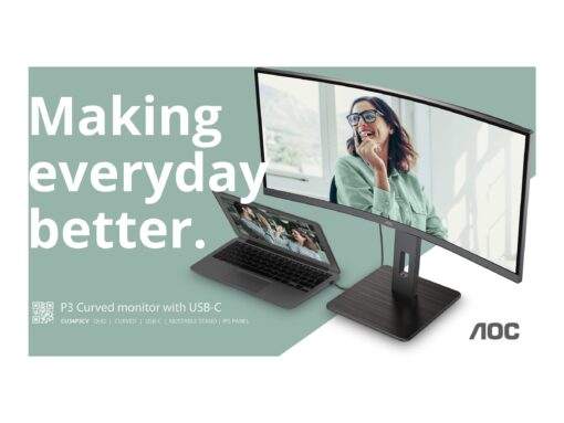 AOC Pro-line CU34P3CV 34" 3440 x 1440 (UltraWide) HDMI DisplayPort USB-C 100Hz Dockingskærm