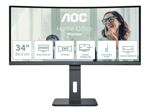 AOC Pro-line CU34P3CV 34" 3440 x 1440 (UltraWide) HDMI DisplayPort USB-C 100Hz Dockingskærm