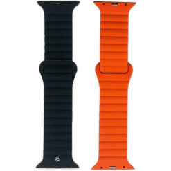 Armband till Apple Watch 42/44/45mm Magnetiskt Svart/Orange