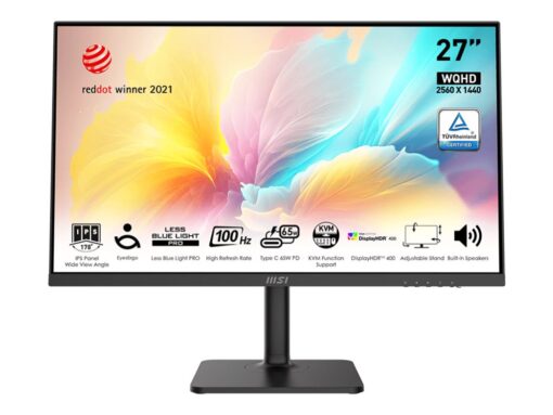 MSI Modern MD272QXP 27" 2560 x 1440 (2K) HDMI DisplayPort USB-C 100Hz Pivot Skærm