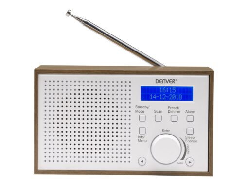 DENVER DAB-46 DAB bærbar radio Brun Hvid