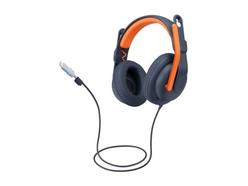 Logitech Zone Learn Wired Over-Ear Headset for Learners, USB-C Kabling Hovedtelefoner Sort Orange