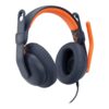 Logitech Zone Learn Wired Over-Ear Headset for Learners, USB-C Kabling Hovedtelefoner Sort Orange