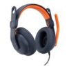 Logitech Zone Learn Wired Over-Ear Headset for Learners, USB-C Kabling Hovedtelefoner Sort Orange