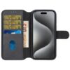 RV Genuine leather Wallet Case iPhone 16 Black