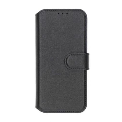 RV Genuine leather Wallet Case iPhone 16 Black