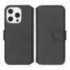 RV Genuine leather Wallet Case iPhone 16 Pro Black