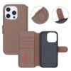 RV Genuine leather Wallet Case iPhone 16 Pro Brown