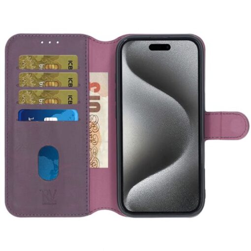 RV Magnetic Wallet Case iPhone 16 Dark Cherry