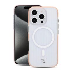 Rvelon Anti-slip corrugated magnetic protective case For iPhone 16 Pro Orange