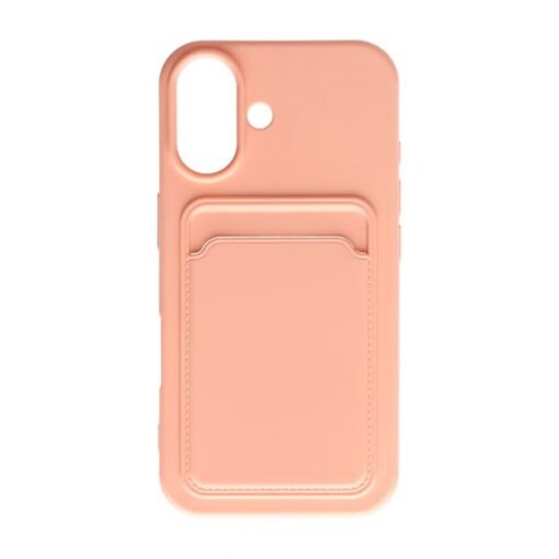 Silicone Case with Card Holder iPhone 16 - Pink