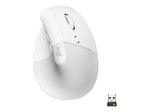 Logitech Lift Vertical Ergonomic Mouse Optisk Trådløs Hvid