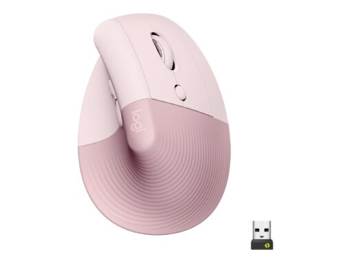 Logitech Lift Vertical Ergonomic Mouse Optisk Trådløs Pink