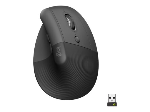 Logitech Lift Vertical Ergonomic Mouse Optisk Trådløs Sort