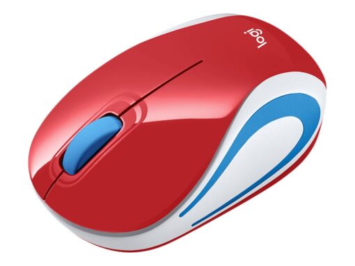 Logitech M187 Optisk Trådløs Rød Hvid