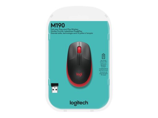 Logitech M190 Optisk Trådløs Rød