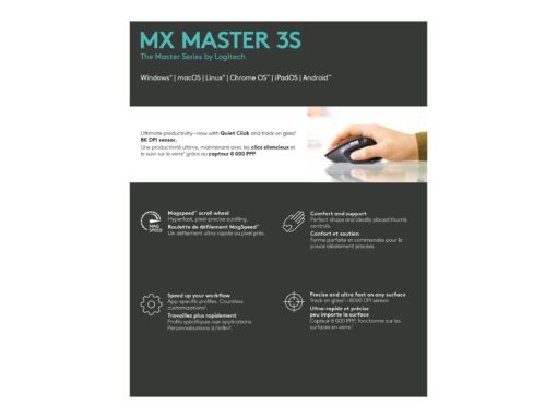 Logitech Master Series MX MASTER 3S Optisk Trådløs Sort