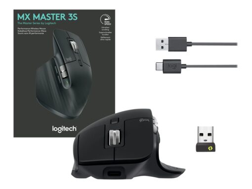 Logitech MX Master 3S Performance Wireless Mouse Optisk Trådløs Sort