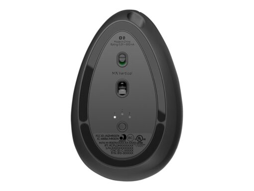 Logitech MX Vertical Optisk Trådløs Kabling Sort