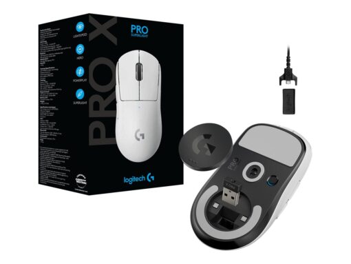 Logitech PRO X SUPERLIGHT Wireless Gaming Mouse Optisk Trådløs Hvid