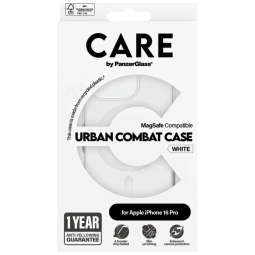 PanzerGlass CARE Urban Combat Case Magsafe Hvid til Apple iPhone 16 Pro