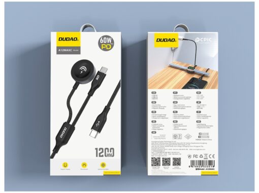 Dudao A12MaxC ladekabel USB-C/Trådløs 60W Sort