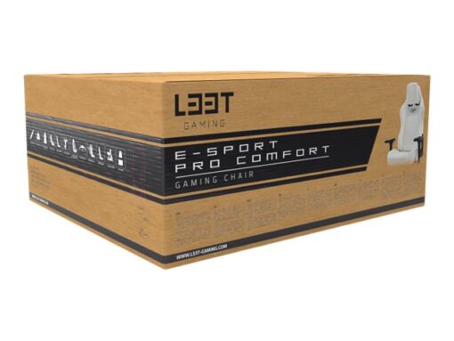 L33T E-Sport Pro Comfort Gamer Stol Sort Hvid