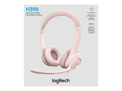 Logitech H390 Kabling Headset Pink