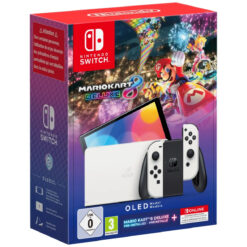 Nintendo Switch (OLED model) med Mario Kart 8 Deluxe og Nintendo Switch Online 12-måneders medlemskab